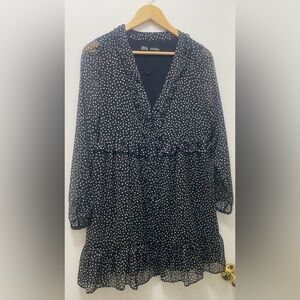 Zara Black Textured subtler dress